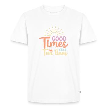 Good Times and Tan Lines - Men's Premium Organic T-Shirt - white - Front - Nico (187cm)
