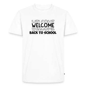 SCHOOL SCHOOL DAY START SHIRT SAYING GIFT MOTIF - Men's Premium Organic T-Shirt - white - Front - Nico (187cm)