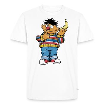 5 Rue Sésame Ernest Banane - T-shirt Premium bio Homme - blanc - Devant - Nico (187cm)