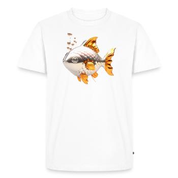 Ballon à poissons - Argent et Or - T-shirt Premium bio Homme - blanc - Devant - Nico (187cm)