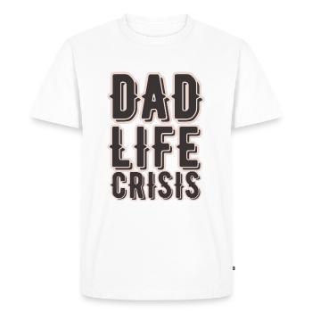 CRISE DE LA VIE DE PAPA - T-shirt Premium bio Homme - blanc - Devant - Nico (187cm)