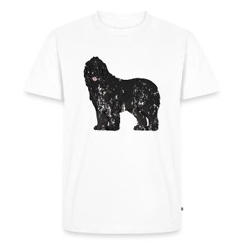 Retro vintage grunge style Newfoundland dog - Men's Premium Organic T-Shirt - white - Front - Nico (187cm)