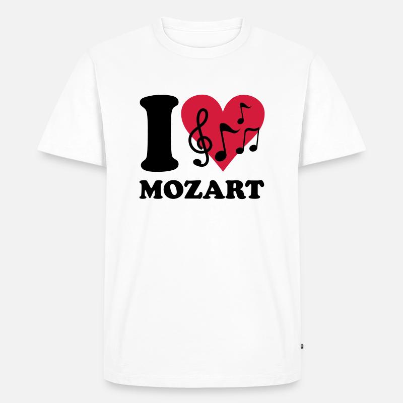 I love Mozart - Männer Premium Bio T-Shirt - Weiß