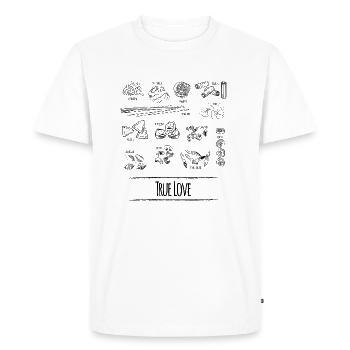 Pasta - My True Love - Men's Premium Organic T-Shirt - white - Front - Nico (187cm)