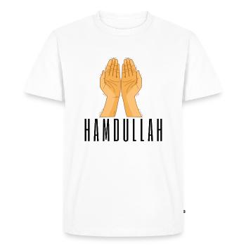 Hamdullah Shirt HMDL - Men's Premium Organic T-Shirt - white - Front - Nico (187cm)