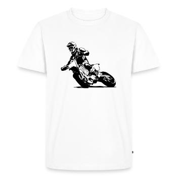 Supermotard - Supermotard - T-shirt Premium bio Homme - blanc - Devant - Nico (187cm)
