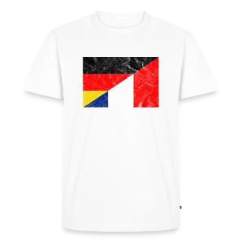 Drapeau de l’Allemagne Drapeau de la France - T-shirt Premium bio Homme - blanc - Devant - Nico (187cm)