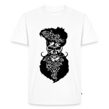 head of death hipster bearded skull skull mustache s - Men's Premium Organic T-Shirt - white - Front - Nico (187cm)
