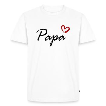 Papa sort fête des pères cadeau Meilleur père Parents - T-shirt Premium bio Homme - blanc - Devant - Nico (187cm)