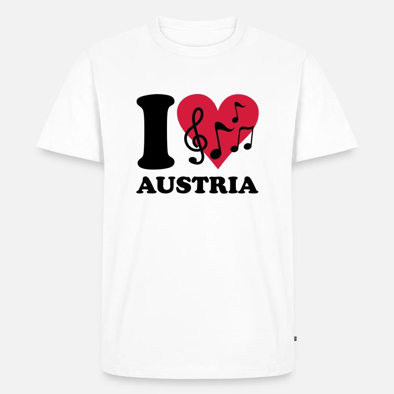 I love Austria - Männer Premium Bio T-Shirt - Weiß