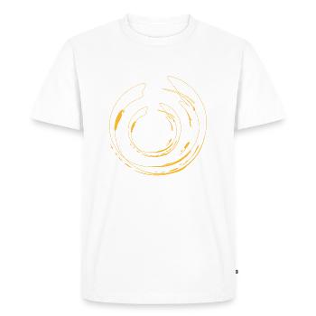 Art & Design - orange lines around - Men's Premium Organic T-Shirt - white - Front - Nico (187cm)