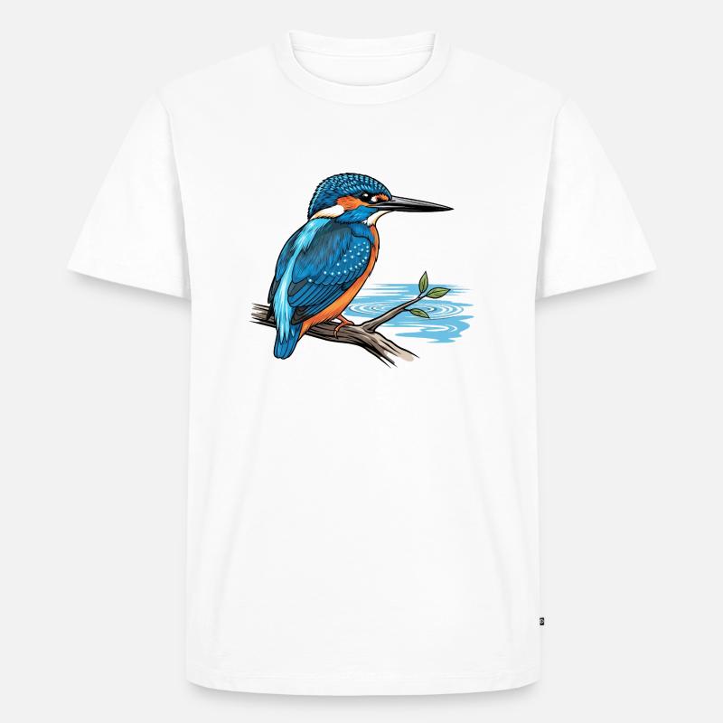 Eisvogel Alcedo Atthis - Männer Premium Bio T-Shirt - Weiß