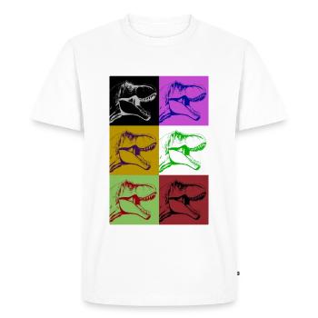 T Rex Negative - Men's Premium Organic T-Shirt - white - Front - Nico (187cm)
