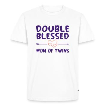Twin Mom Life Double - Men's Premium Organic T-Shirt - white - Front - Nico (187cm)