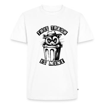 Opossum poubelle avec chapeau regardant hors de la poubelle - T-shirt Premium bio Homme - blanc - Devant - Nico (187cm)