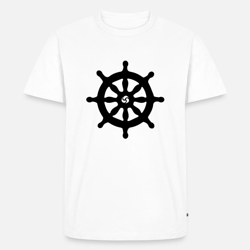 Ships wheel - Männer Premium Bio T-Shirt - Weiß