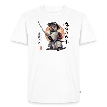 Quokka Samurai Japanese Art Style - Men's Premium Organic T-Shirt - white - Front - Nico (187cm)
