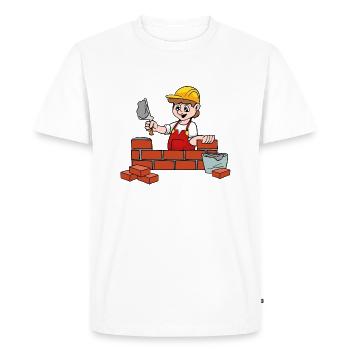 bricklayer - Men's Premium Organic T-Shirt - white - Front - Nico (187cm)
