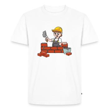 maçon - T-shirt Premium bio Homme - blanc - Devant - Nico (187cm)