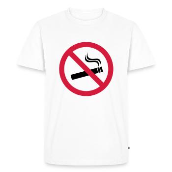 interdiction de fumer - T-shirt Premium bio Homme - blanc - Devant - Nico (187cm)