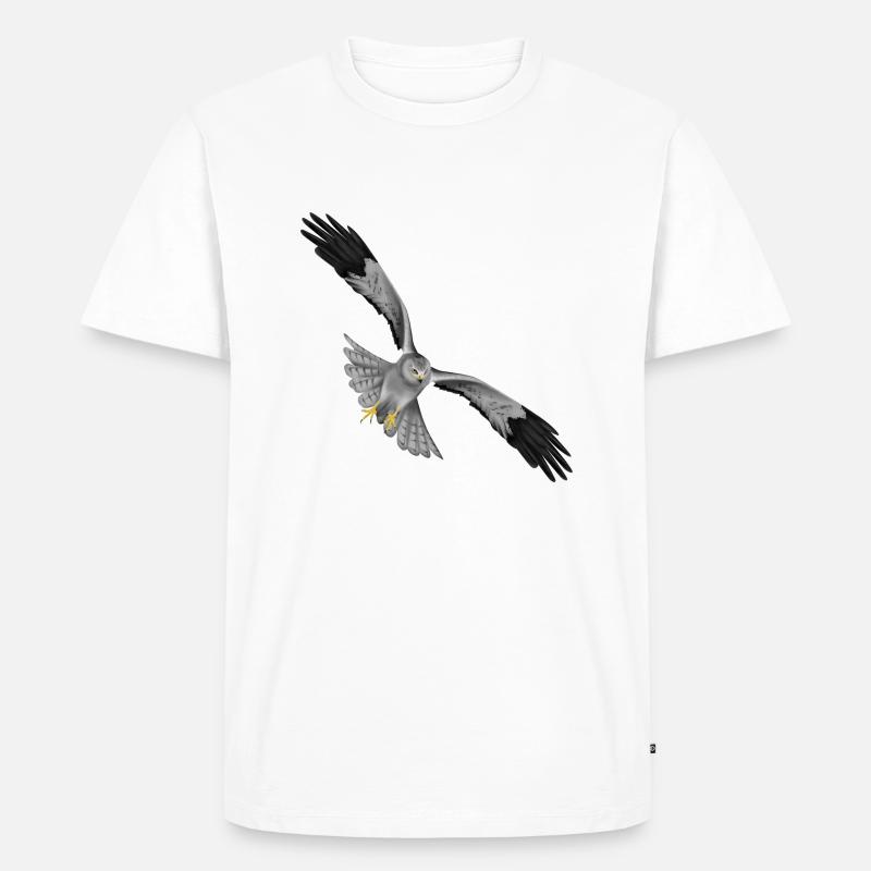 Kornweihe Terzel Greifvogel Vogel - Männer Premium Bio T-Shirt - Weiß