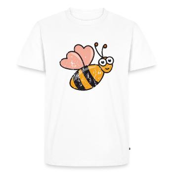 Retro vintage grunge style honeybees bee honey - Men's Premium Organic T-Shirt - white - Front - Nico (187cm)