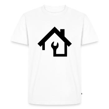 Bricoleur ou gardien - T-shirt Premium bio Homme - blanc - Devant - Nico (187cm)