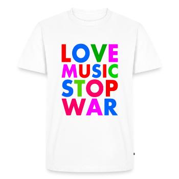 Stop war - T-shirt Premium bio Homme - blanc - Devant - Nico (187cm)