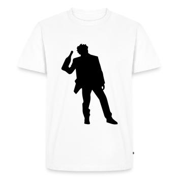 Boire de l’alcool Silhouette - T-shirt Premium bio Homme - blanc - Devant - Nico (187cm)