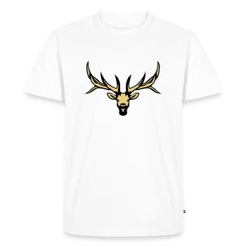 deer animal forest wild deer 18 - Men's Premium Organic T-Shirt - white - Front - Nico (187cm)