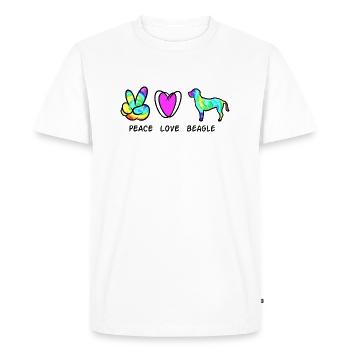 BEAGLE DOGS BETTER DOGS LOVE DOG LOVE MOTIF - Men's Premium Organic T-Shirt - white - Front - Nico (187cm)