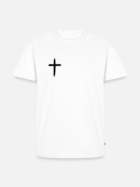 cross - Men's Premium Organic T-Shirt - white