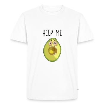 Aidez-moi avocat - T-shirt Premium bio Homme - blanc - Devant - Nico (187cm)