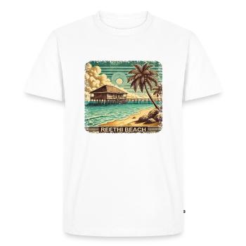 Reethi Beach Maldives Rétro Été Grunge Beach - T-shirt Premium bio Homme - blanc - Devant - Nico (187cm)