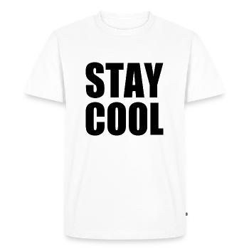 Stay cool - Men's Premium Organic T-Shirt - white - Front - Nico (187cm)
