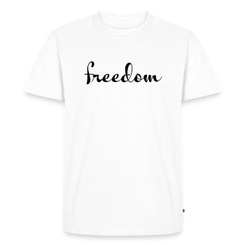 liberté - T-shirt Premium bio Homme - blanc - Devant - Nico (187cm)
