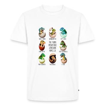 Bébés dinos dans l’œuf - T-shirt Premium bio Homme - blanc - Devant - Nico (187cm)