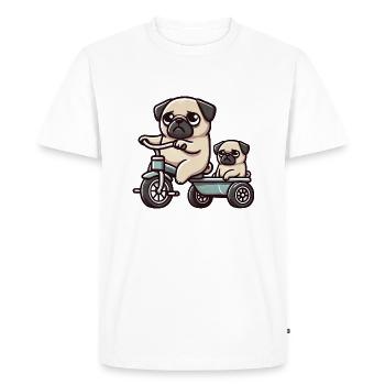 Carlin sur Tricycle Pendentif Amitié Drôle - T-shirt Premium bio Homme - blanc - Devant - Nico (187cm)
