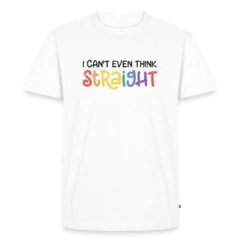 DON'T THINK CLEARLY LGBT LOVE SAYING MOTIF GIFT - Men's Premium Organic T-Shirt - white - Front - Nico (187cm)