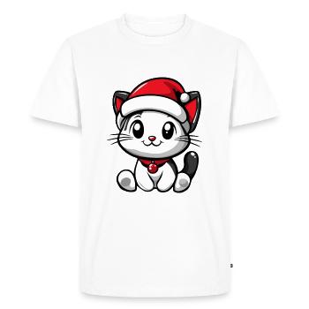 Cat Christmas - Men's Premium Organic T-Shirt - white - Front - Nico (187cm)