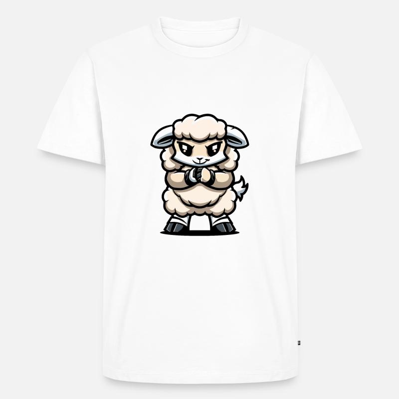 Schaf Comic - Männer Premium Bio T-Shirt - Weiß