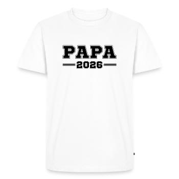 DAD 2026 - BECOMING A FATHER - HAVING BABY OFFSPRING - Men's Premium Organic T-Shirt - white - Front - Nico (187cm)