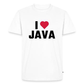 I Love JAVA - Men's Premium Organic T-Shirt - white - Front - Nico (187cm)