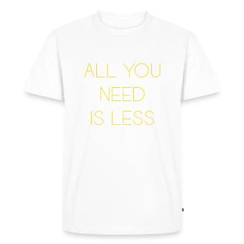 Minimalisme - Tout ce dont vous avez besoin, c’est moins - T-shirt Premium bio Homme - blanc - Devant - Nico (187cm)