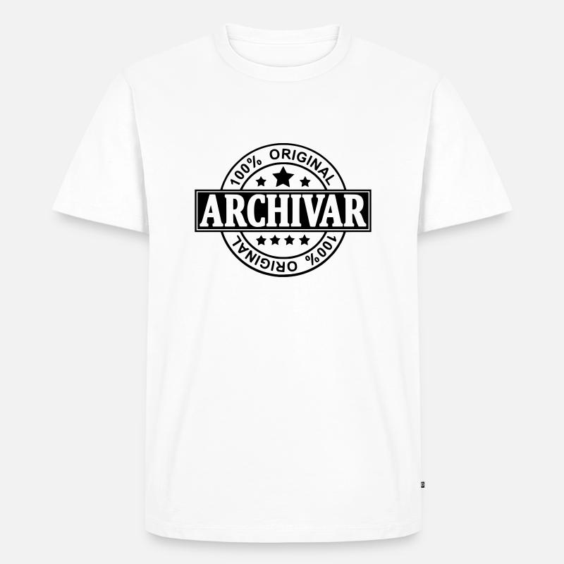 Archivar - Männer Premium Bio T-Shirt - Weiß