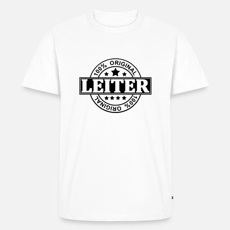 Leiter - Männer Premium Bio T-Shirt - Weiß