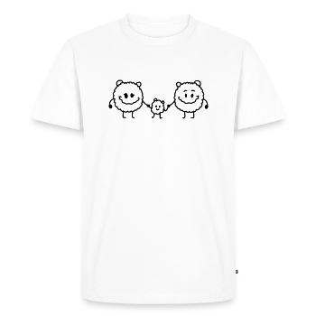 Papa maman parents - Monsterchen - Ligne - T-shirt Premium bio Homme - blanc - Devant - Nico (187cm)