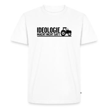 Ideology doesn't fill you up - Men's Premium Organic T-Shirt - white - Front - Nico (187cm)
