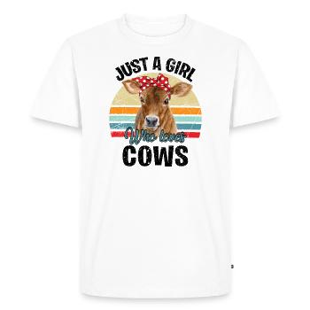 Juste une fille qui aime les vaches - T-shirt Premium bio Homme - blanc - Devant - Nico (187cm)