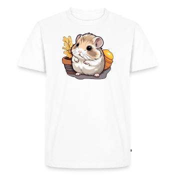 Cute Russian Dwarf Hamster | Cute Hamster - Men's Premium Organic T-Shirt - white - Front - Nico (187cm)